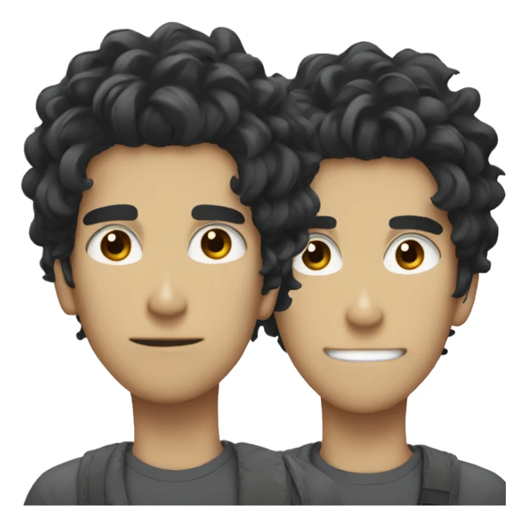 a guy with messy black hair in anime sticker