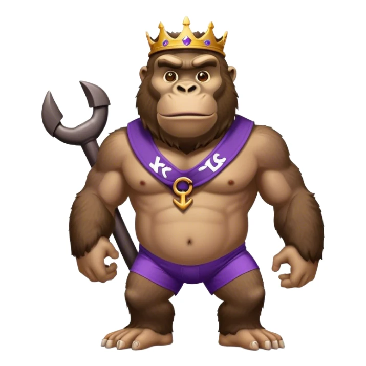 king kong wearing dockers sleeveless jersey white and purple anchor sticker