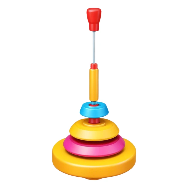 Emoji of a toy top with a string (like a beyblade) sticker