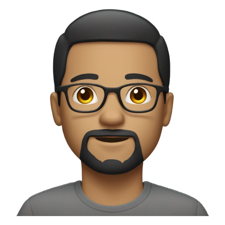 Guy with short black hair and glasses and goatee beard sticker