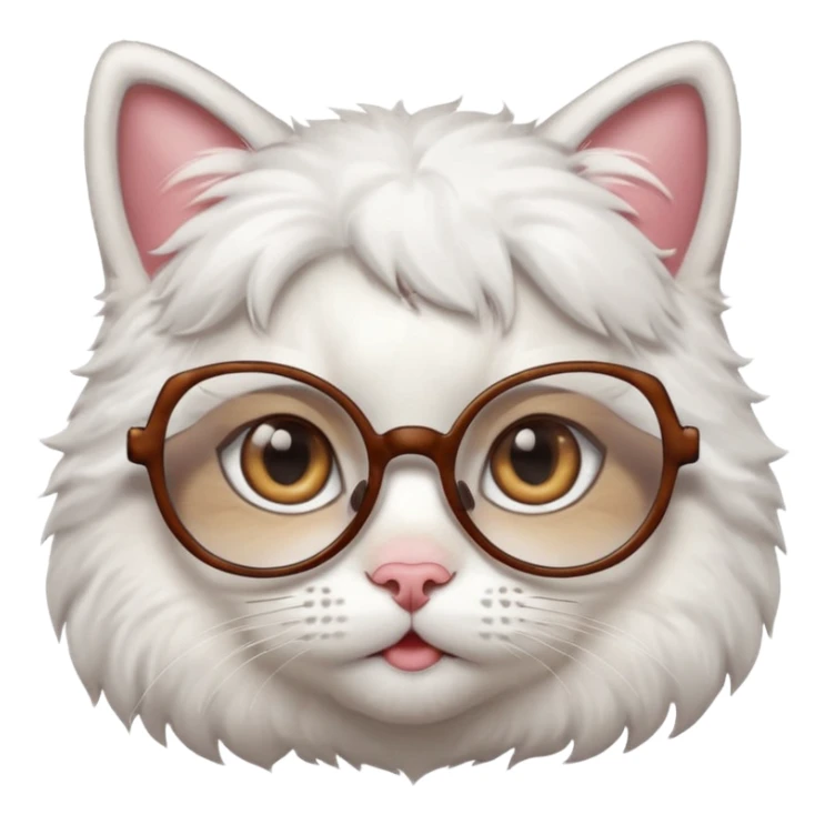 cute girl cat with big glasses sticker