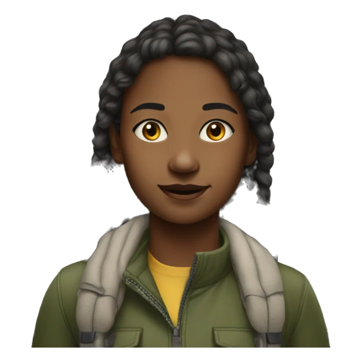 realistic portrait of girl outdoors sticker