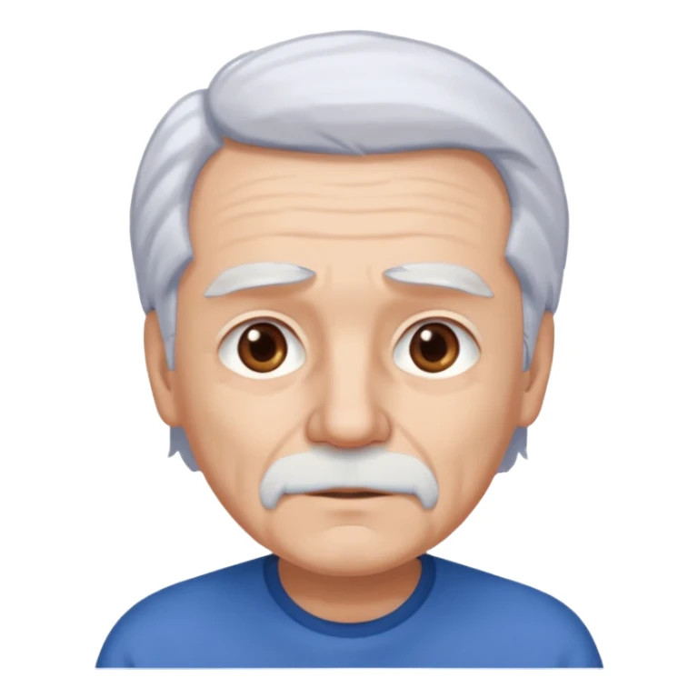 abuelo con pelo blanco, ojos cafés y ropa azul sticker