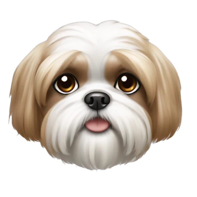 White and light brown shih tzu dog sticker