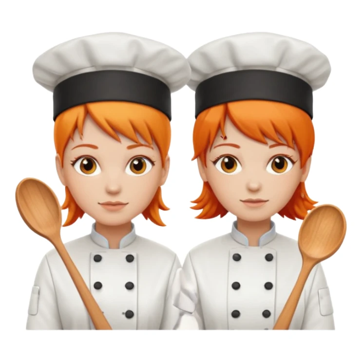 Una chef, pelinaranja de pelo lacio y otra con pelo  sticker