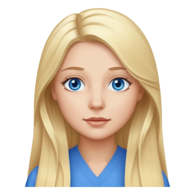 Millie King with blue eyes, long blonde hair sticker