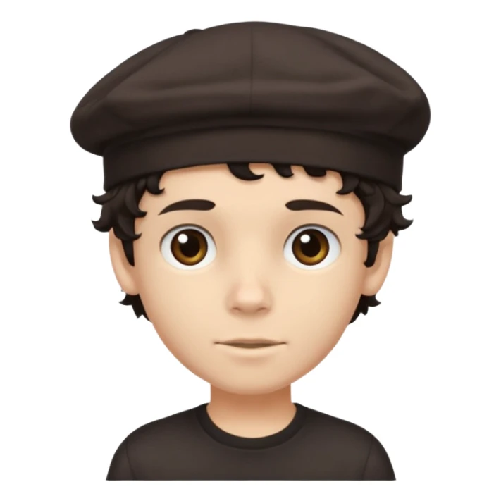 young boy dark hair with flat skullcap and curly sidelocks sticker