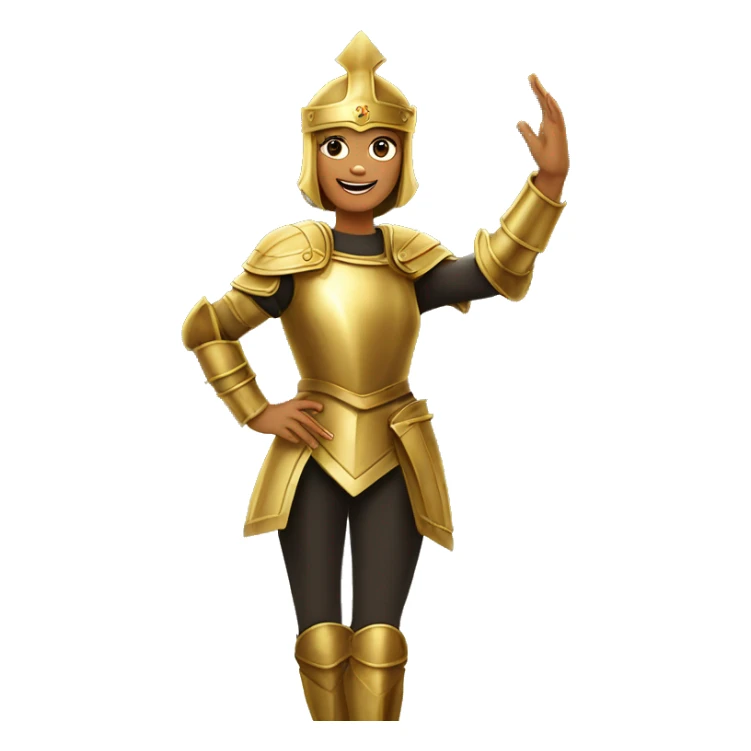 Golden Knight female victory celebration hands up sticker