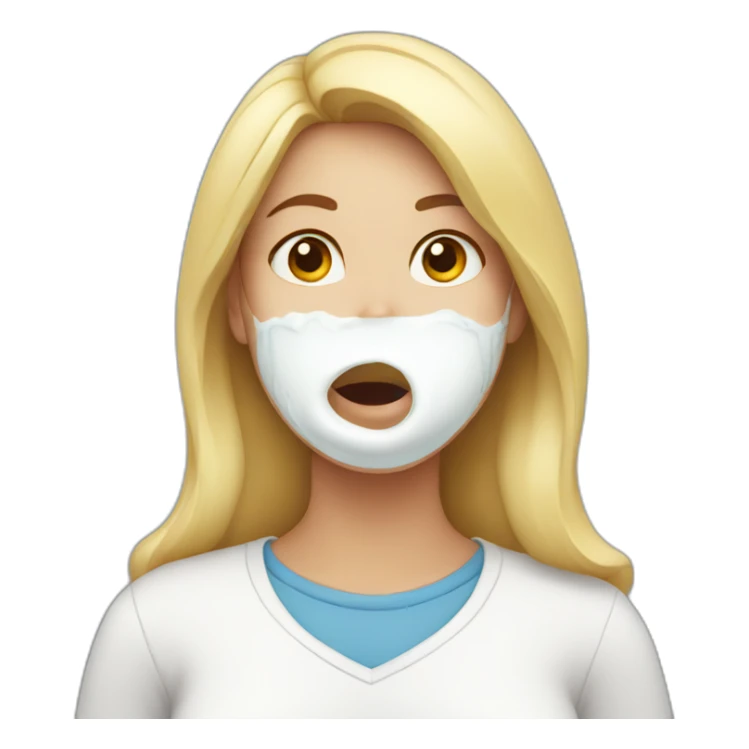 Woman with milk on her mouth sticker