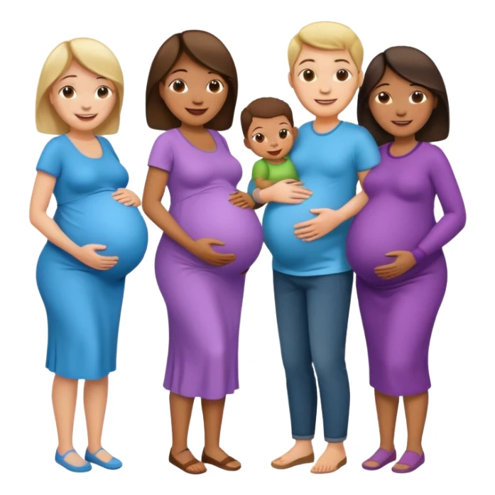 a group of pregnant men and women sticker
