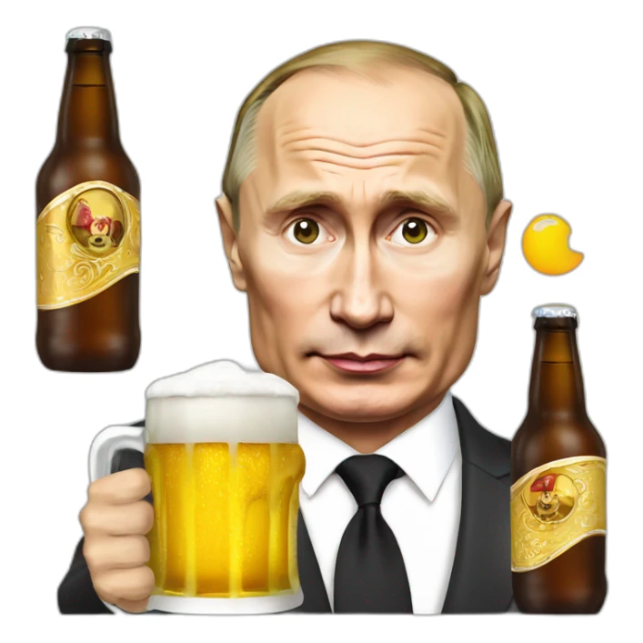 Vladimir putin drink a beer sticker