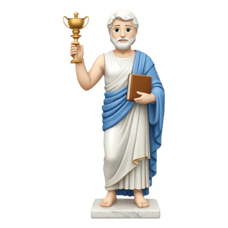 a white greek statue of a teacher sticker