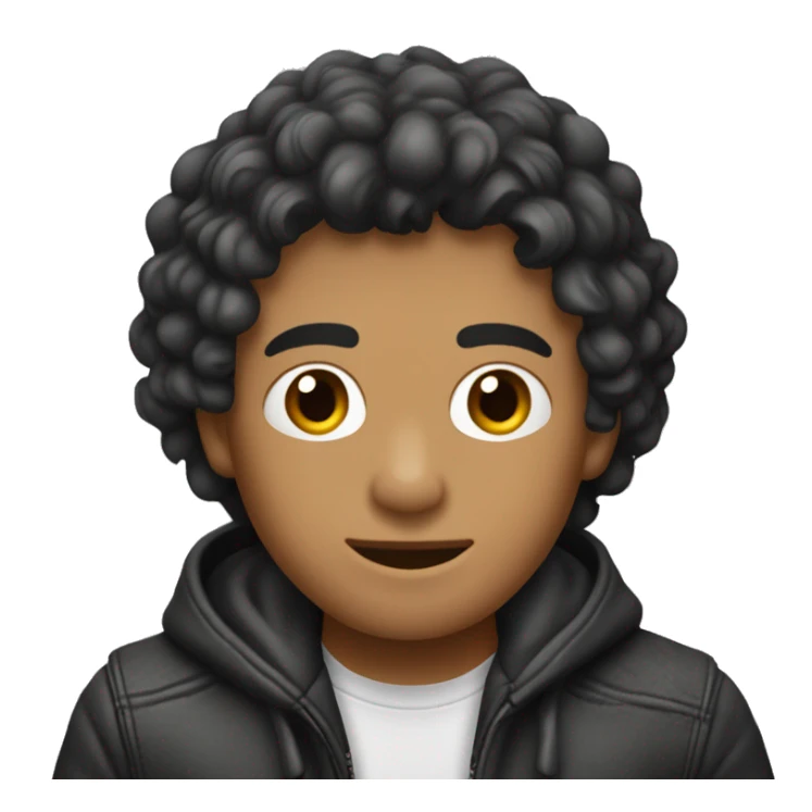 chico con cabello ondulado y chamarra de piel sticker