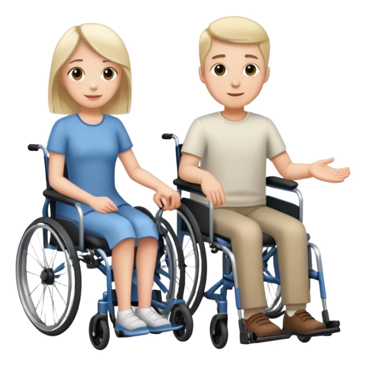 Two people in wheelchairs holding hands sticker