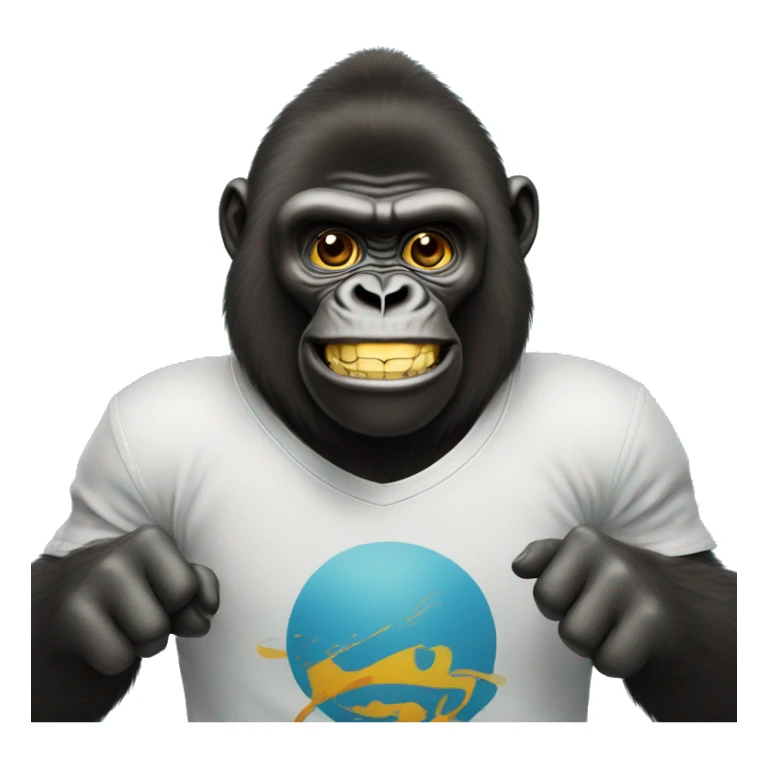 un gorille avec des dents en or sur un skate sticker