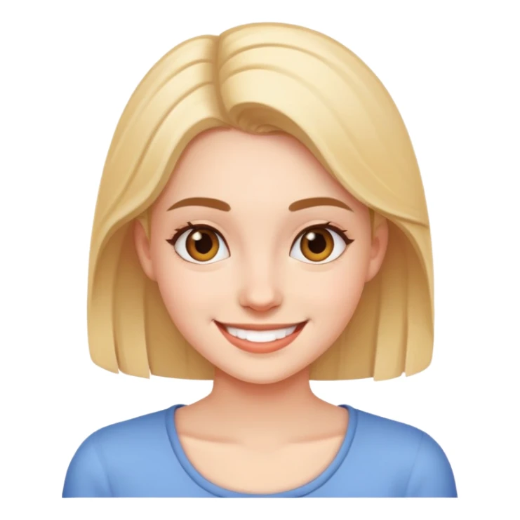 young adult woman with smile sticker