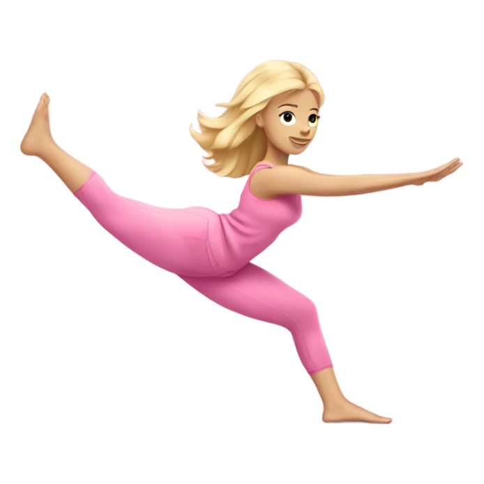 blonde girl pink clothes doing pilates sticker