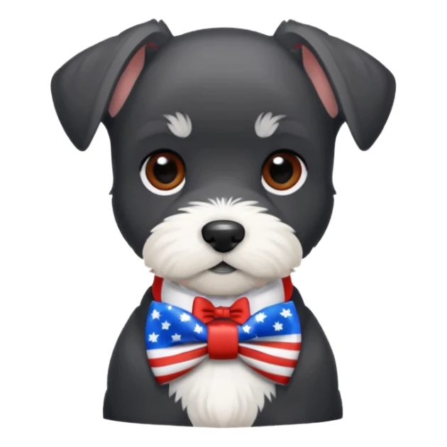 4th of July with a black and white miniature schnauzer puppy sticker