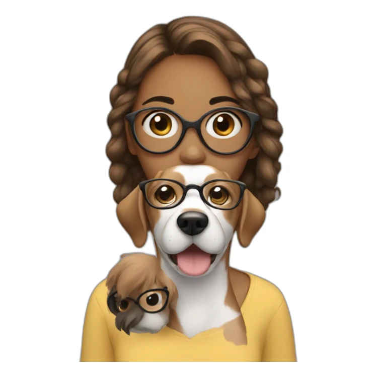 girl with glasses and dog sticker