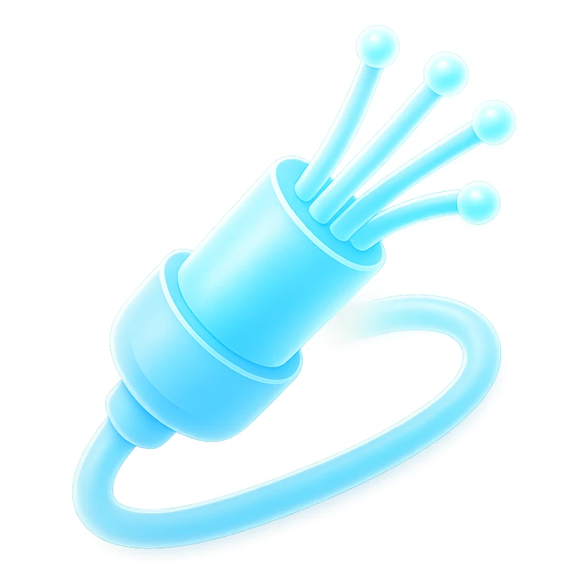 An optical cable illustrated in a playful and vibrant style, representing the fun and exciting aspects of high-speed internet. sticker