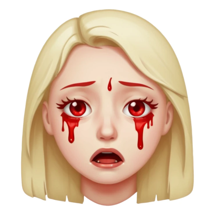 crying loud emoji blood on eyes tears are blood sticker
