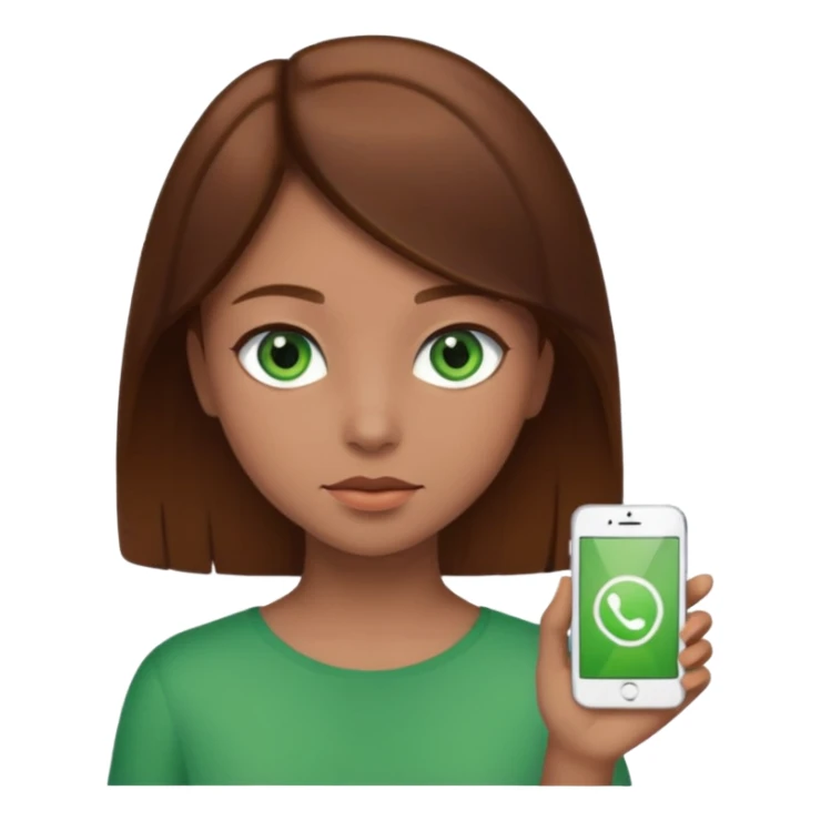 Vull una noia amb els cabells marró per les espatlles i ulls verds sticker