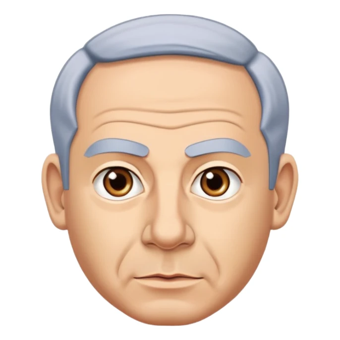 Create a highly recognizable emoji-style illustration of Benjamin Netanyahu, with simplified facial features, exaggerated expressions, and a cartoonish look, focusing on clear and iconic shapes, flat colors, and a clean vector style sticker