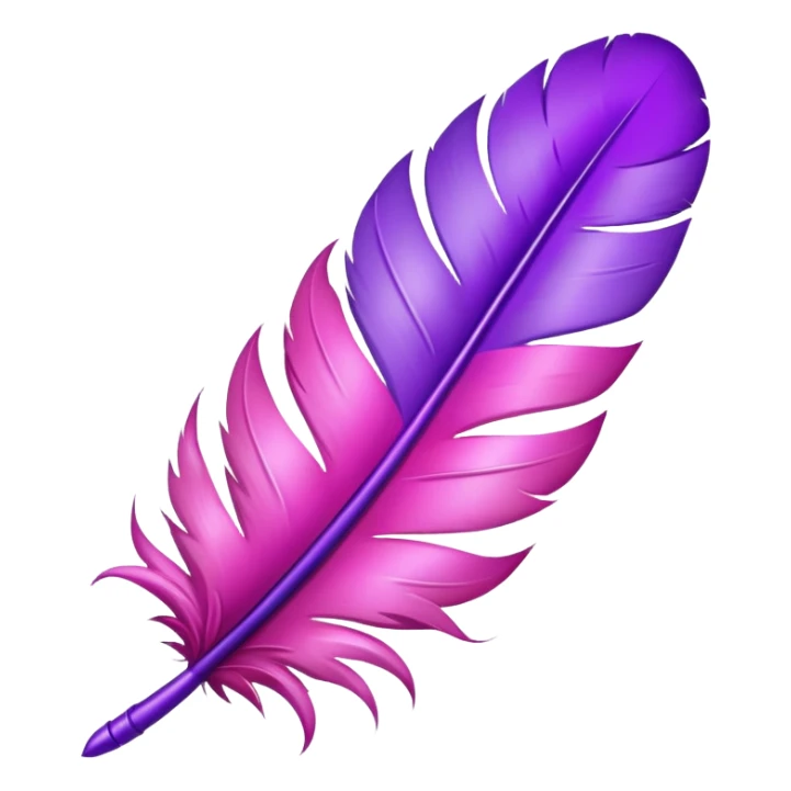 ultra realistic pink and purple feather sticker