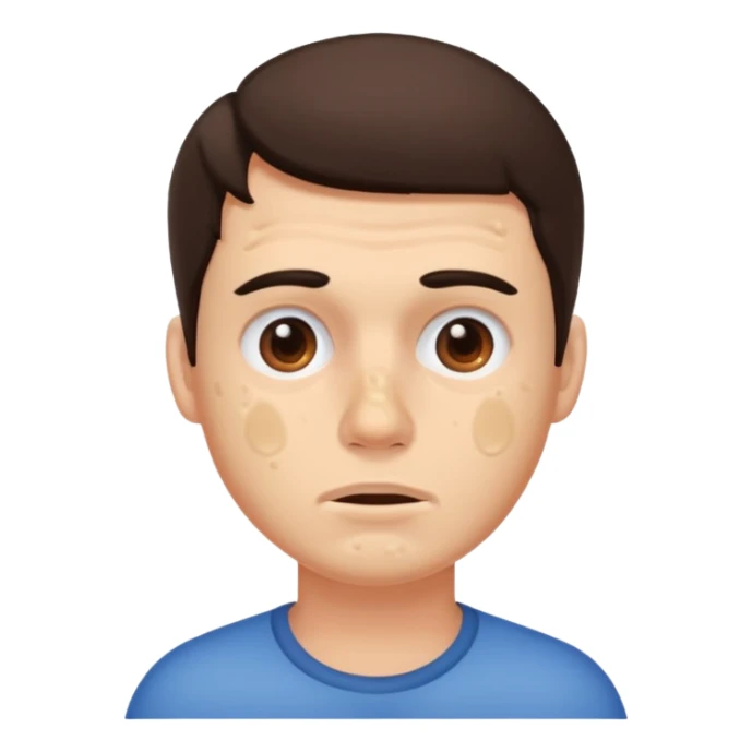 brunette man with lots of acne sticker