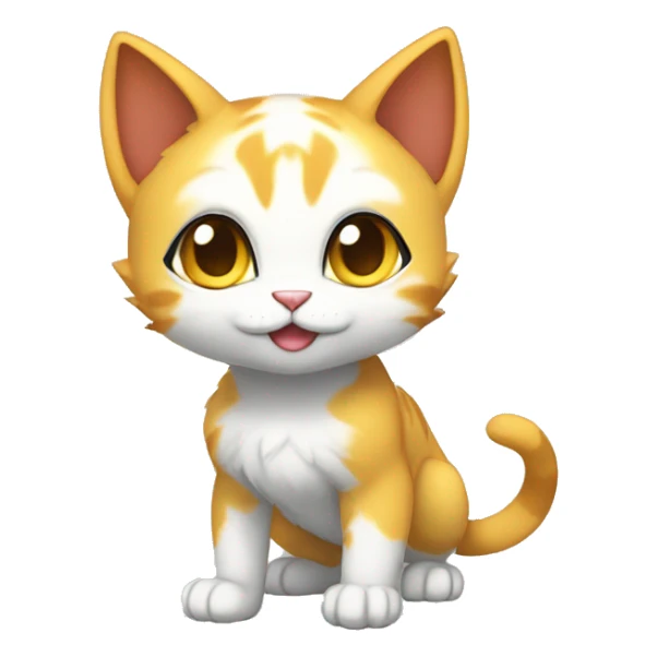 a anthro chibi-style cat-Fakémon-hybrid full body sticker
