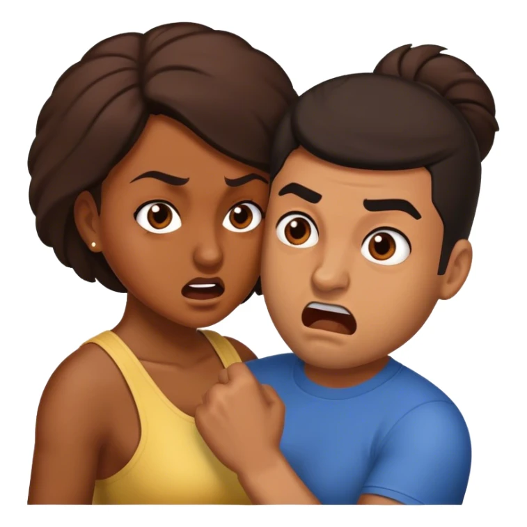 Brown skin woman hispanic man tussling sticker