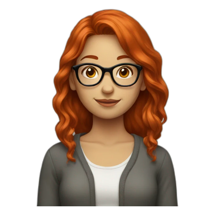 redhead girl with glasses sticker