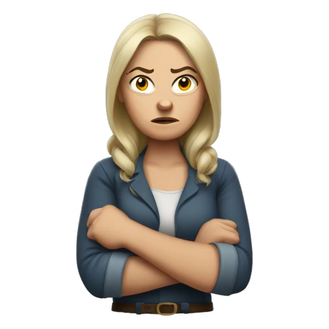 Angry russian woman with arms crossed sticker