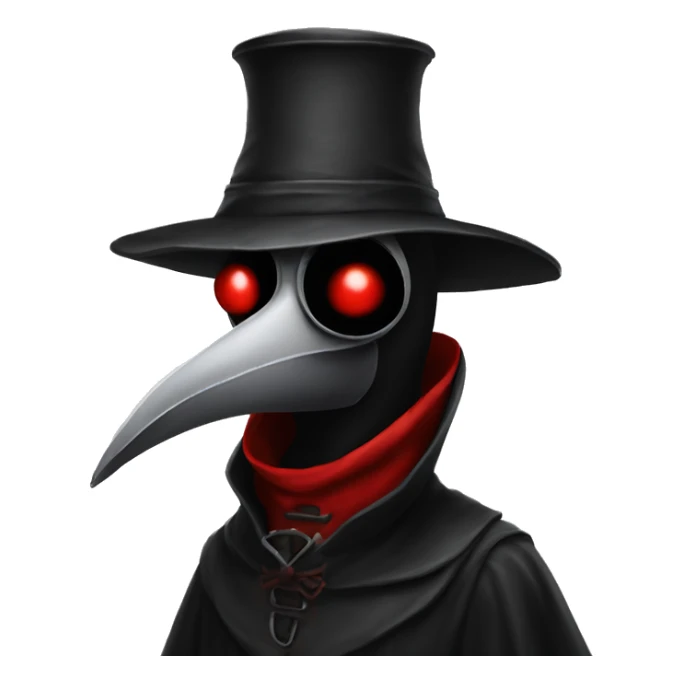 Black and red plague doctor sticker