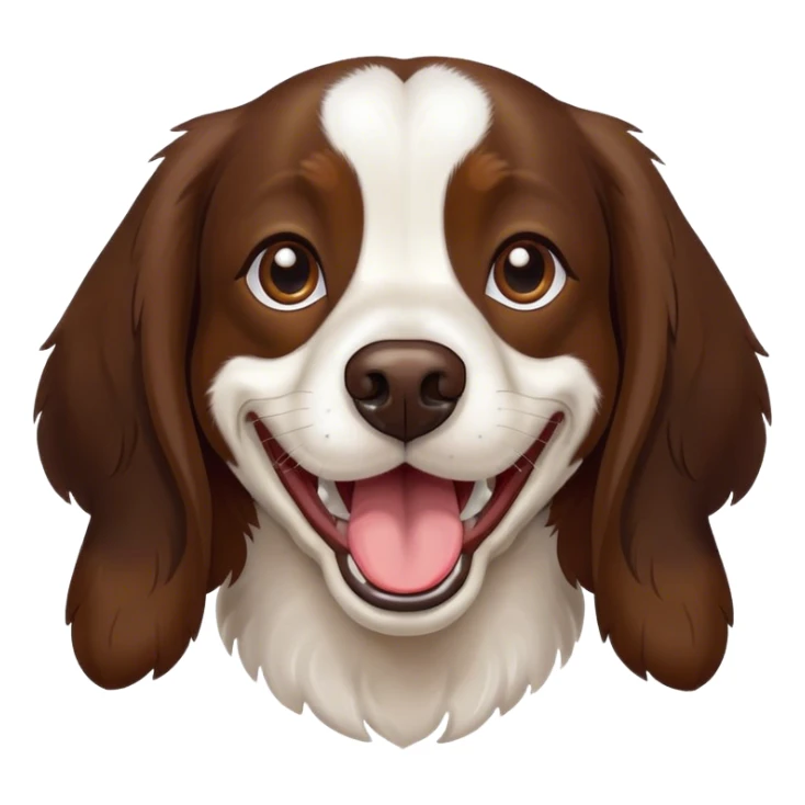 Springer spaniel beagle mix dog happy dark brown fur sticker
