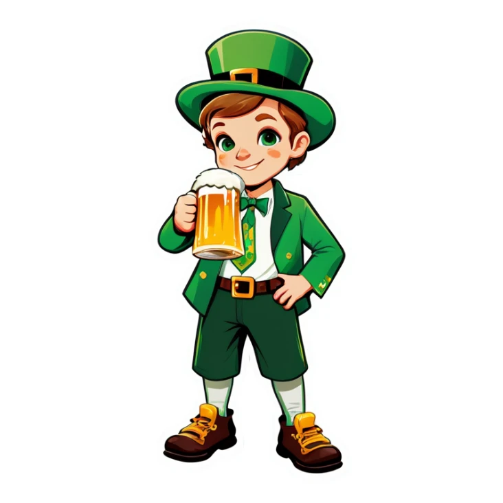 Kid named vic drinking beer in saint patty’s day attire  sticker