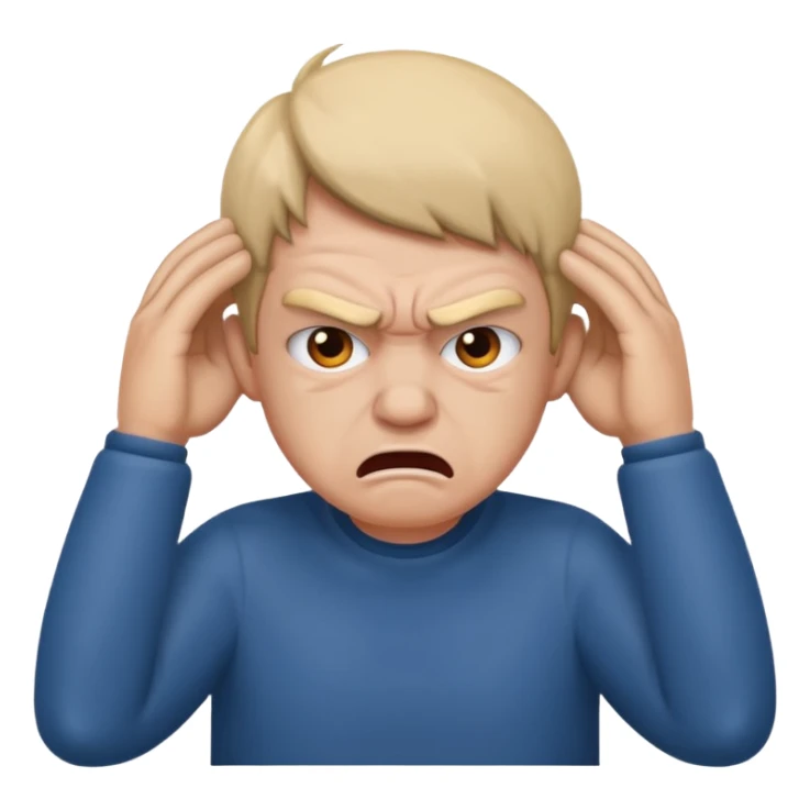 Angry person covering their ears sticker