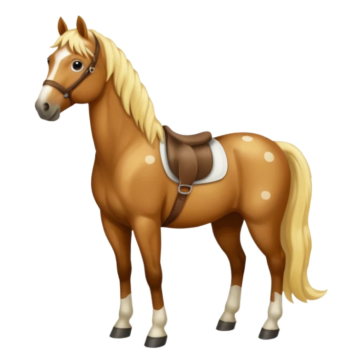 a brown horse with white spots and blond mane sticker