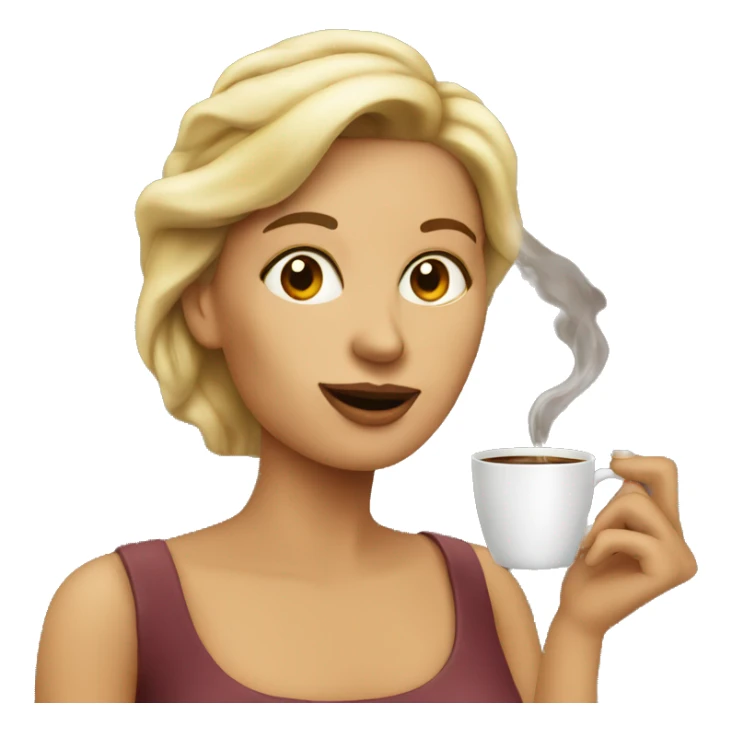 woman smoking cigarette and drinking coffee sticker