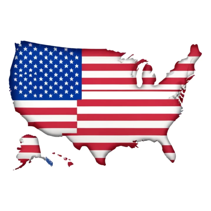 Flag of United States but map sticker