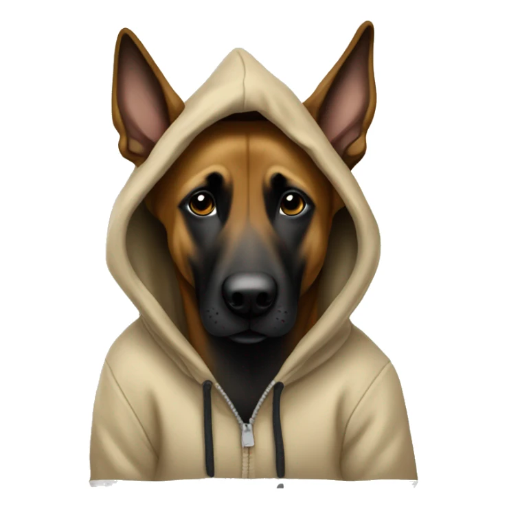 Belgian malinois in a hoodie sticker