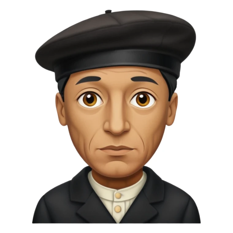 Pablo Picasso wear black berret hat sticker