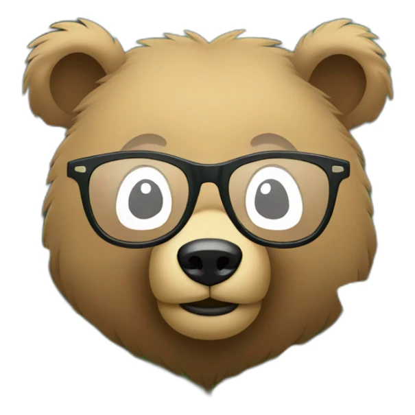 Bear with glasses in the middle of the forest sticker