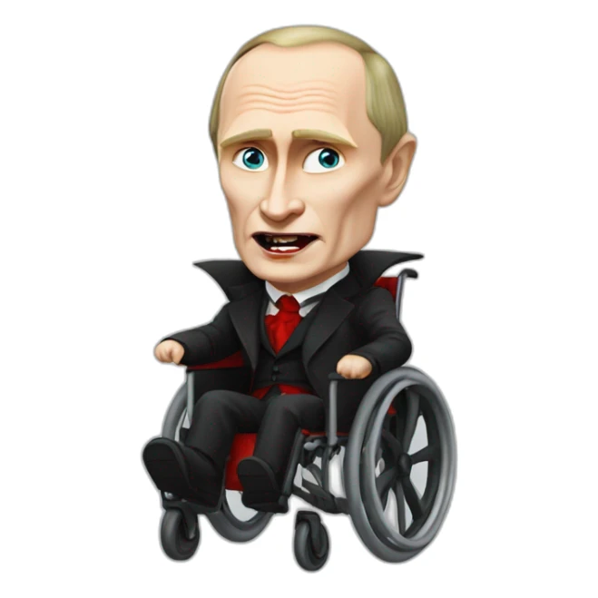 vladimir putin dressed as dracula wheelchair halloween mood sticker