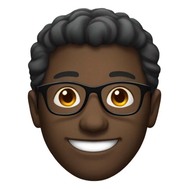 smiling dark-skinned male portrait with glasses  sticker