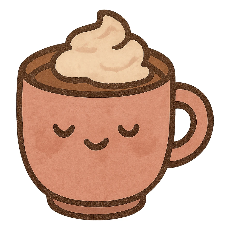 a pink mocha, cute and inviting sticker