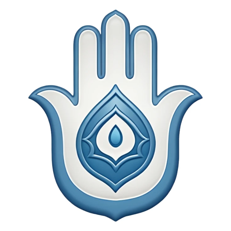 A very simple all-white hamsa emoji sticker