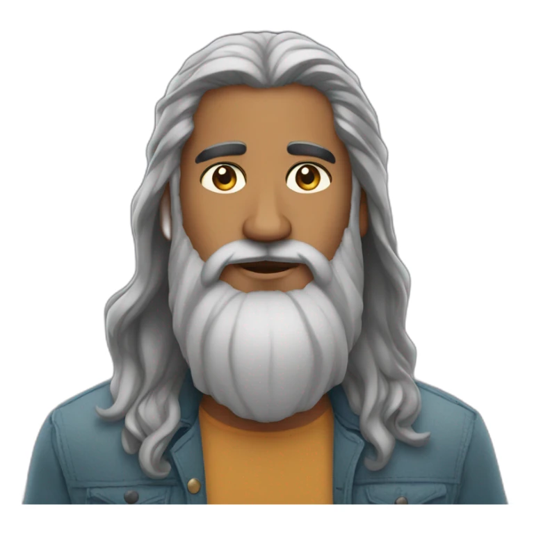 south asian man beard long hair sticker