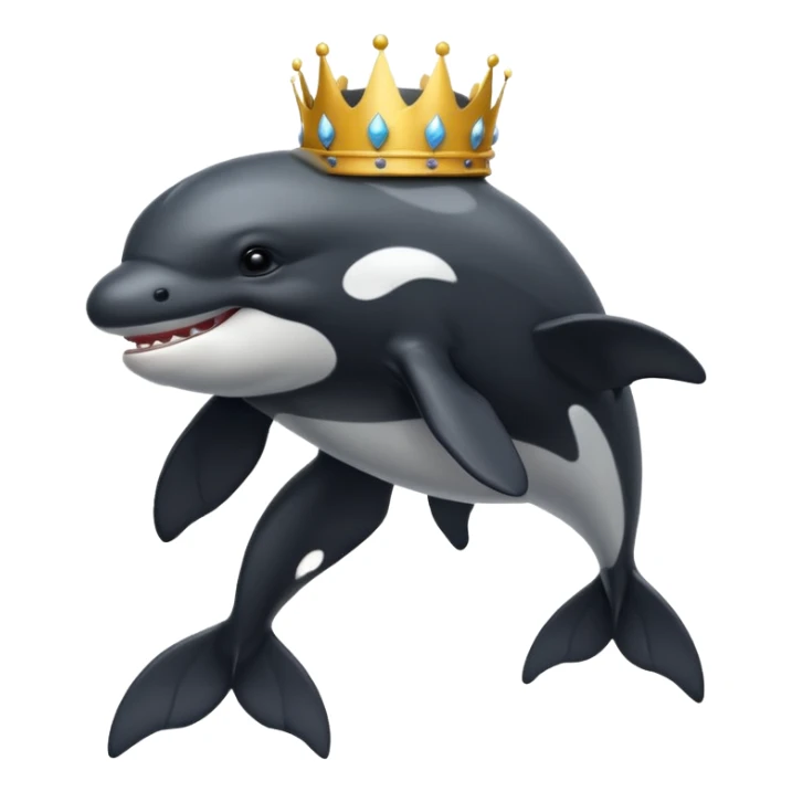 orca with muscles and crown sticker