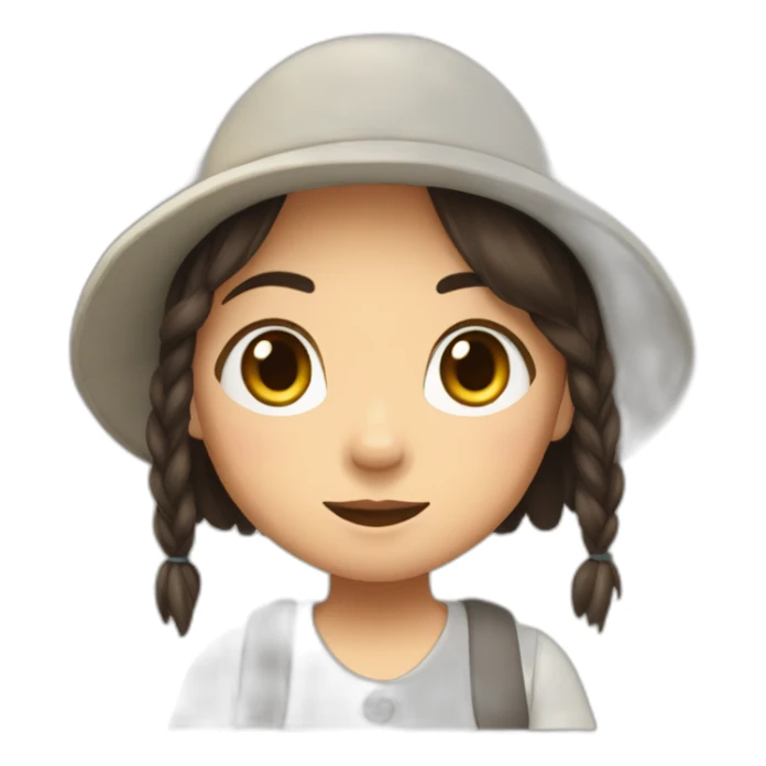 Fille Brune déguisée habillée en Totoro sticker